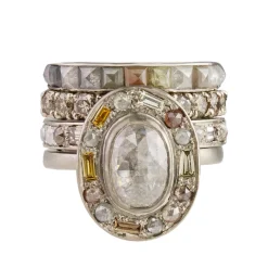 Tomfoolery 18ct White Gold Puzzle Oval Rose Cut Diamond Ring Online