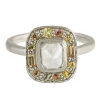 Tomfoolery 18ct White Gold Puzzle Rose Cut Grey Diamond Sunshine Ring Best