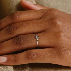 Tomfoolery 18ct White Gold Single Pear Rose Cut Diamond Ring Outlet
