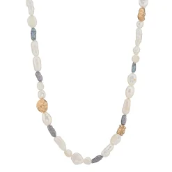 Tomfoolery 9ct Yellow Gold & Pearl Bark Necklace Sale
