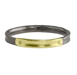 Tomfoolery 14ct Yellow Gold & Ruthenium Plated Silver YL Ring Fashion