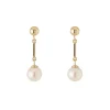 Tomfoolery 9ct Yellow Gold Ball & Pearl Drop Earrings Discount