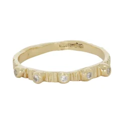 Tomfoolery 14ct Yellow Gold Bark Rain Drops Band Online