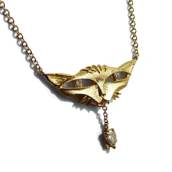 Tomfoolery 14ct Yellow Gold Bastet Cat Pendant White Diamond Online