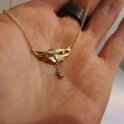 Tomfoolery 14ct Yellow Gold Bastet Cat Pendant White Diamond Online
