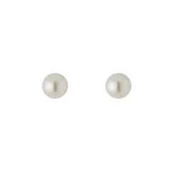 Tomfoolery 9ct Yellow Gold Button Pearl Studs Fashion