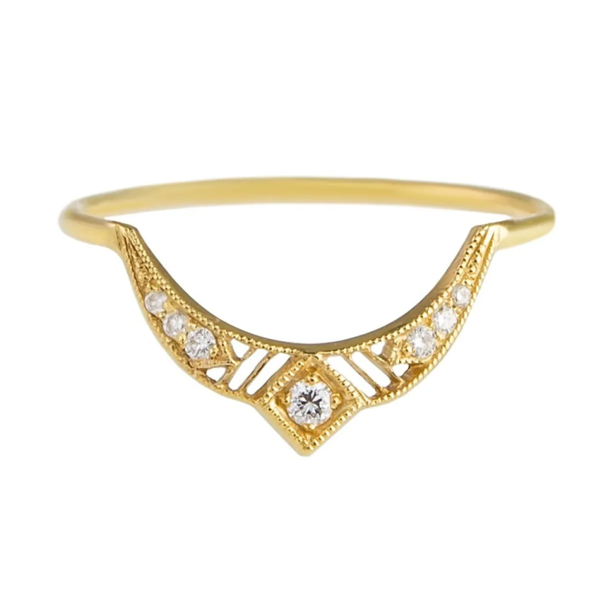 Tomfoolery 14ct Yellow Gold Diamond Soulen Ring New