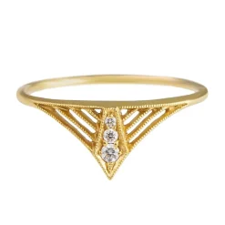 Tomfoolery 14ct Yellow Gold Diamond Vela Ring Sale