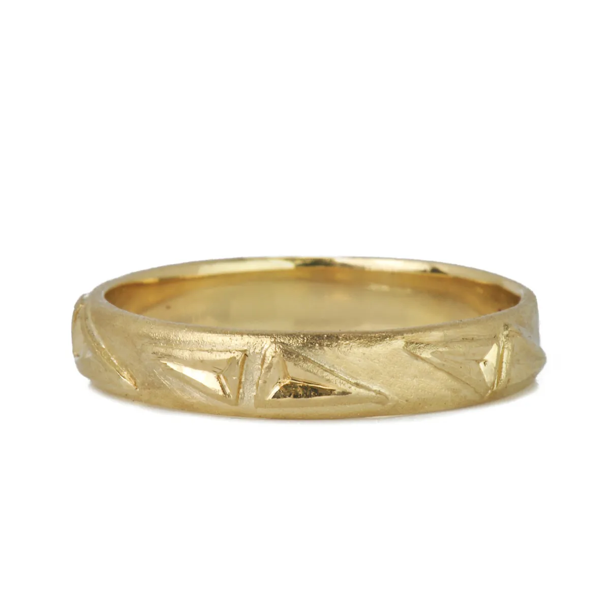 Tomfoolery 9ct Yellow Gold Engraved Triangle Band Online