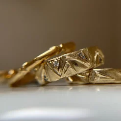 Tomfoolery 9ct Yellow Gold Engraved Triangle Band Online