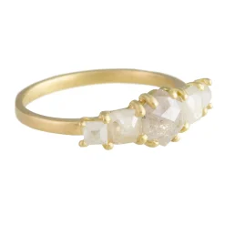 Tomfoolery 18ct Yellow Gold Hexagon Five Diamond Ring Sale