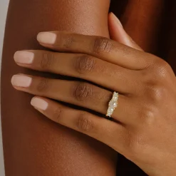 Tomfoolery 18ct Yellow Gold Hexagon Five Diamond Ring Sale
