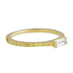 Tomfoolery 18ct Yellow Gold Horizontal Baguette Diamond Ring Discount