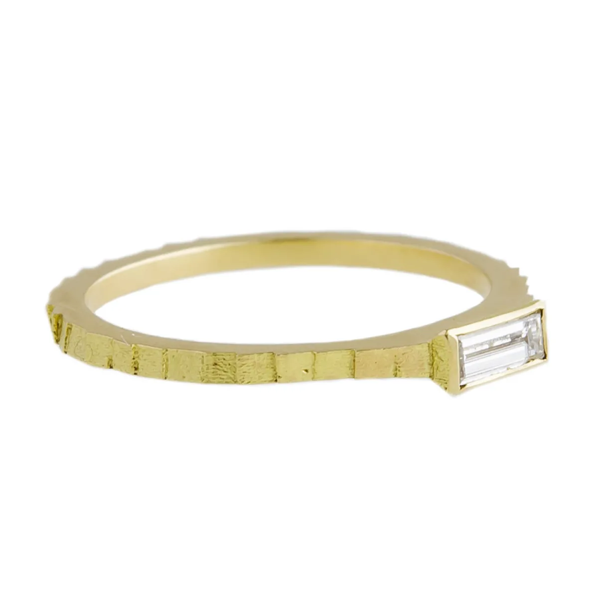 Tomfoolery 18ct Yellow Gold Horizontal Baguette Diamond Ring Discount