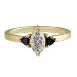 Tomfoolery 18ct Yellow Gold Marquise & Trillion Trio Ring Online