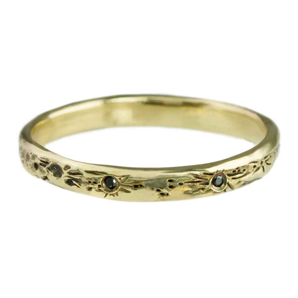 Tomfoolery 9ct Yellow Gold Moon Crater Textured Ring Sale