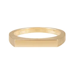Tomfoolery 9ct Yellow Gold Narrow Flat Top Ring Hot