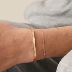 Tomfoolery 9ct Yellow Gold Narrow Flat Top Cuff Outlet