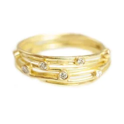 Tomfoolery 18ct Yellow Gold Open Wrap Ring With Diamonds Best