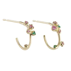 Tomfoolery 14ct Yellow Gold Orbit Hoop Earrings Discount