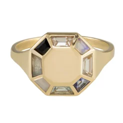 Tomfoolery 9ct Yellow Gold Pastel Octagon Ring Fashion