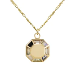 Tomfoolery 9ct Yellow Gold Pastel Octagon Pendant Fashion