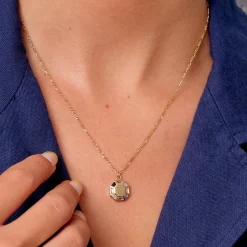 Tomfoolery 9ct Yellow Gold Pastel Octagon Pendant Fashion