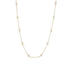 Tomfoolery 9ct Yellow Gold Pearl Chain Necklace Fashion