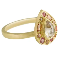 Tomfoolery 18ct Yellow Gold Puzzle Fire Sapphire & Diamond Ring Clearance