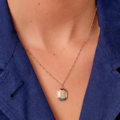 Tomfoolery 9ct Yellow Gold Rainbow Grande Octagon Pendant New