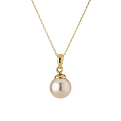 Tomfoolery 9ct Yellow Gold Round Pearl Pendant Fashion