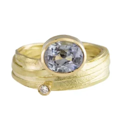 Tomfoolery 18ct Yellow Gold, Sapphire and Diamond Wrap Ring Clearance