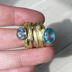 Tomfoolery 18ct Yellow Gold, Sapphire and Diamond Wrap Ring Clearance