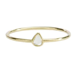 Tomfoolery 18ct Yellow Gold Single Pear Rose Cut Diamond Ring Clearance