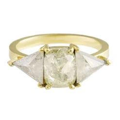Tomfoolery 18ct Yellow Gold Trio Rosecut Yellow Diamond Ring Online