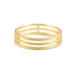Tomfoolery 18ct Yellow Gold Triple Plain Arc Band Online