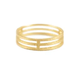 Tomfoolery 18ct Yellow Gold Triple Plain Arc Band Online