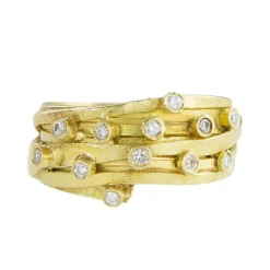 Tomfoolery 18ct Yellow Gold Wrap Ring With Diamonds Fashion