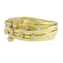 Tomfoolery 18ct Yellow Gold Wrap Ring With Diamonds Fashion