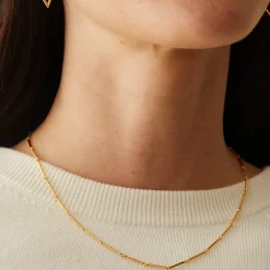 Tomfoolery Curve Bar Link Necklace New