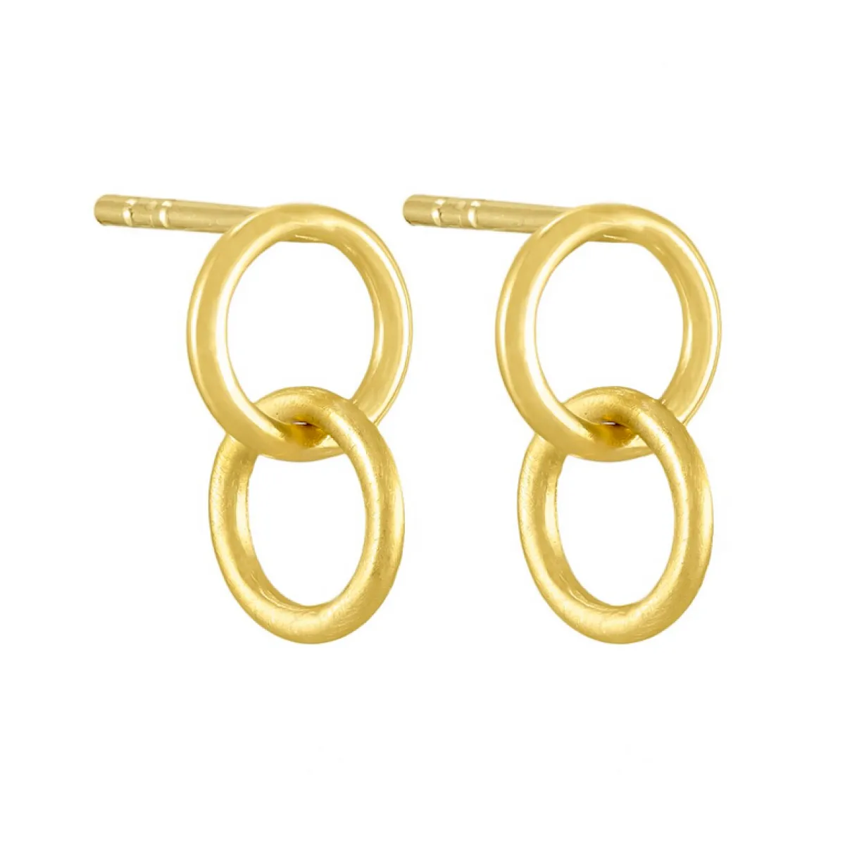 Tomfoolery Curve Double Circle Link Drop Earrings Clearance