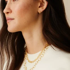 Tomfoolery Curve Double Circle Link Drop Earrings Clearance