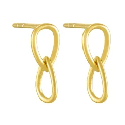 Tomfoolery Curve Double Pear Link Drop Earrings Hot