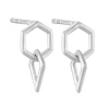 Tomfoolery Curve Hex and Kite Link Drop Earrings New
