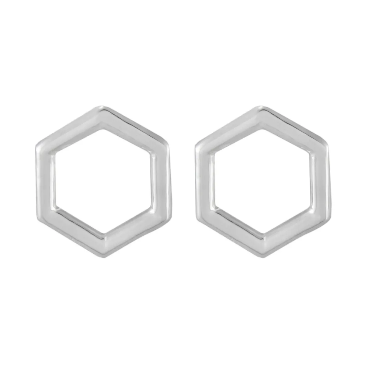 Tomfoolery Curve Hexagon Studs Fashion
