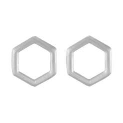 Tomfoolery Curve Hexagon Studs Fashion