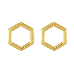 Tomfoolery Curve Hexagon Studs Fashion