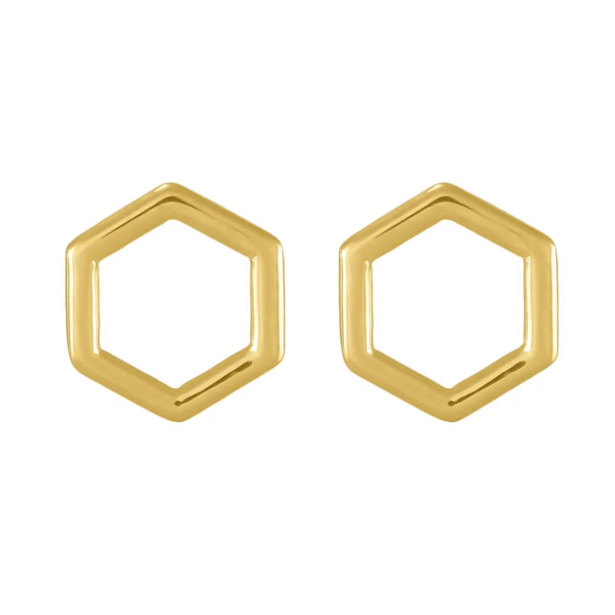 Tomfoolery Curve Hexagon Studs Fashion