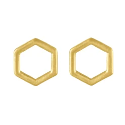 Tomfoolery Curve Hexagon Studs Fashion