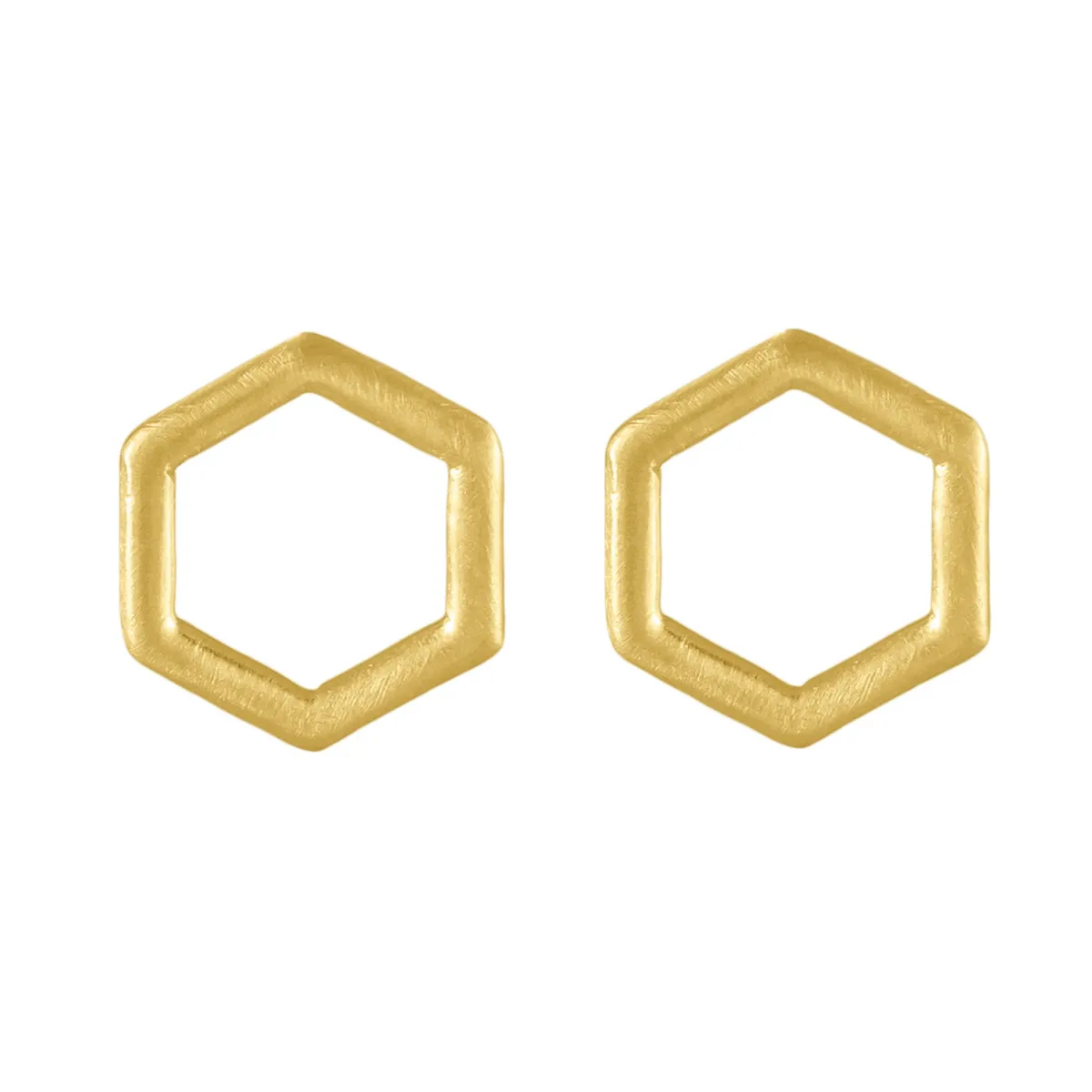 Tomfoolery Curve Hexagon Studs Fashion